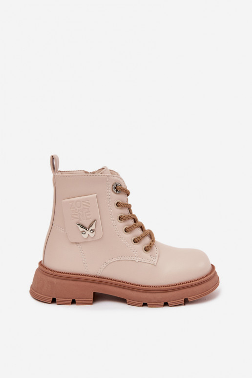 sich Zuarm laufen Stiefel Kindisch Zum Schloss Beige Alverina