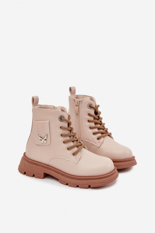 sich Zuarm laufen Stiefel Kindisch Zum Schloss Beige Alverina