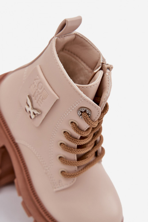 sich Zuarm laufen Stiefel Kindisch Zum Schloss Beige Alverina