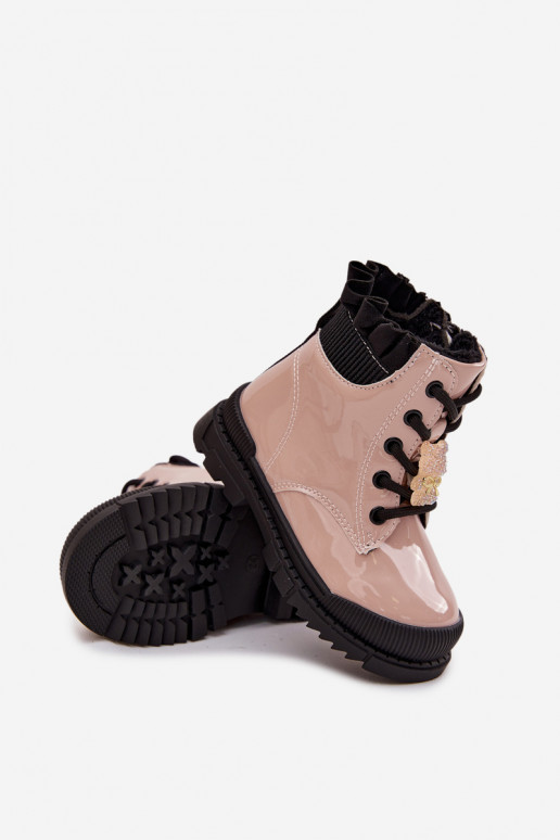mit Lackeffekt Stiefel Kindisch sich Zuarm laufenPrzypinką Teddybären Beige Fionessa mit Lackeffekt Stiefel Kindisch sich Zuarm laufenPrzypinką Teddybären Beige Fionessa