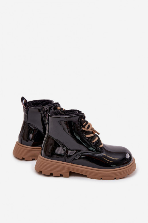 sich Zuarm laufen Stiefel Kindisch mit LackeffektPrzypinką Teddybären schZuarze Farbe Jovellea