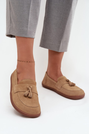 Haut INildledermokassins Typu Barefoot Zazoo 322 Beige 2