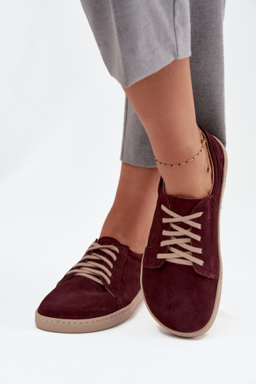 lässige Schuhe Typu BarefootErmöglichtturalnego aus INildlederu Zazoo 314 Burgund