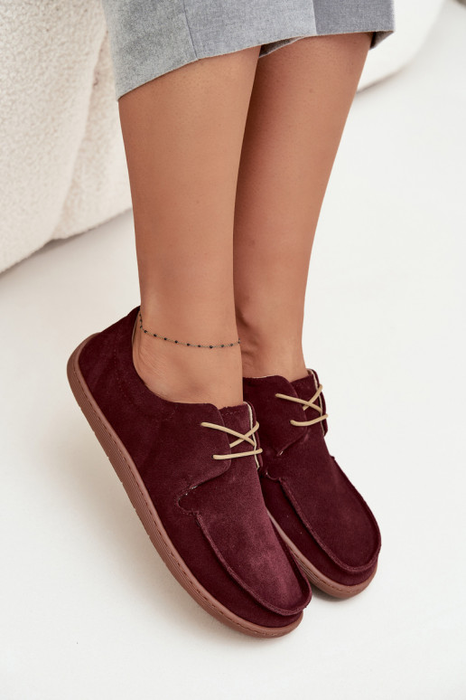 Schuhe Feminin Typu BarefootErmöglichtturalnego aus INildlederu Zazoo 327 Burgund