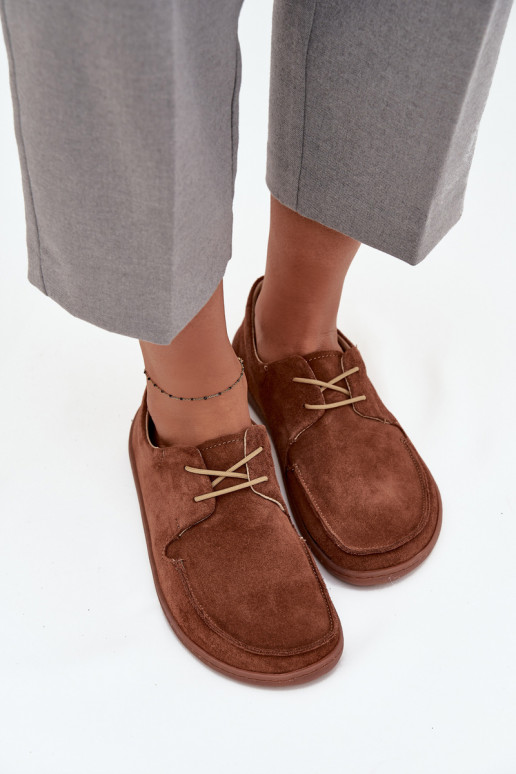 Schuhe Feminin Typu BarefootErmöglichtturalnego aus INildlederu Zazoo 327 braune Farbe