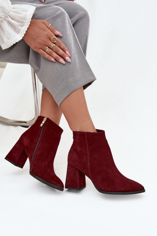 StiefelErmöglichtturalnego aus INildlederu Obcas Słupek sich Zuarm laufen Burgund Zazoo 3128