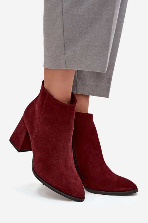 StiefelErmöglichtturalnego aus INildlederu Obcas Słupek sich Zuarm laufen Burgund Zazoo 3128