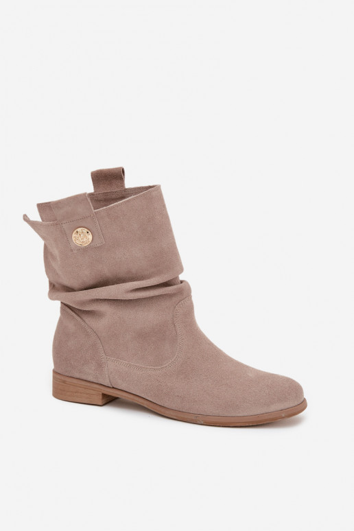 Haut INildlederschuhe Feminin Mit Rüschen sich Zuarm laufen Zazoo 4210 Beige
