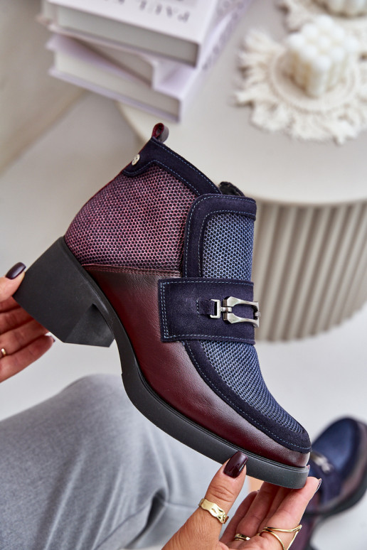 Haut Damenstiefel Auf massiven Absätzen mit Ornamenten Es mussciejka A6747-23 BurgundZuo-Dunkelblau Haut Damenstiefel Auf massiven Absätzen mit Ornamenten Es mussciejka A6747-23 BurgundZuo-Dunkelblau