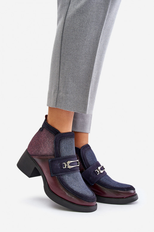 Haut Damenstiefel Auf massiven Absätzen mit Ornamenten Es mussciejka A6747-23 BurgundZuo-Dunkelblau Haut Damenstiefel Auf massiven Absätzen mit Ornamenten Es mussciejka A6747-23 BurgundZuo-Dunkelblau