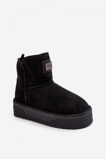 Vegan INodoodporne Schneestiefel mit einer Plattform D.Franklin DFSH371004 schZuarze Farbe