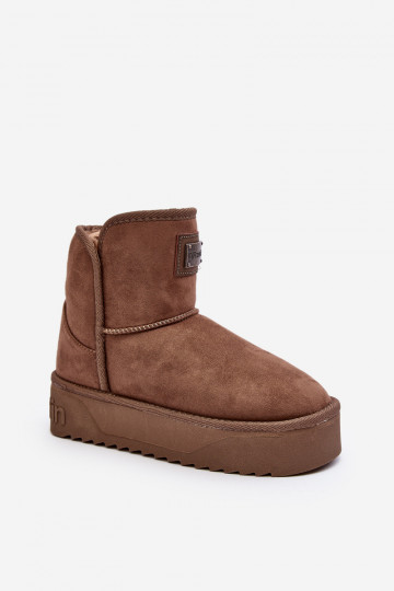 Vegan Schneestiefel mit einer Plattform D.Franklin DFSH371004 Beige