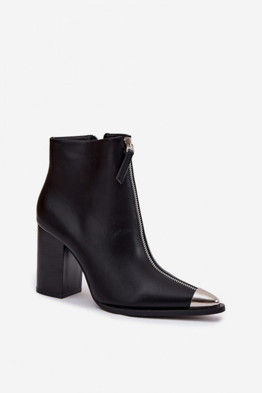 Damenstiefeletten mit dekorativen Reißverschlüssen in Schwarz "Niviane"