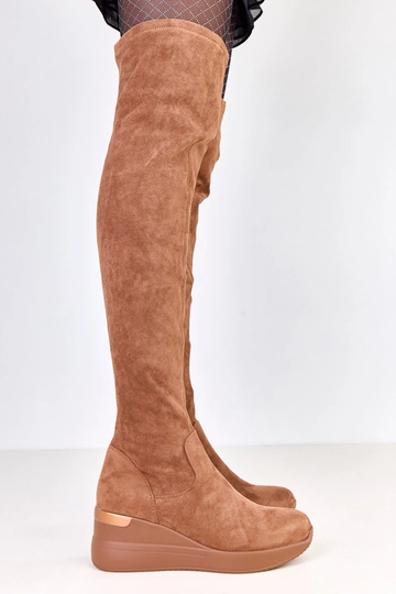 Brązowe kozaki ekozamszowe...