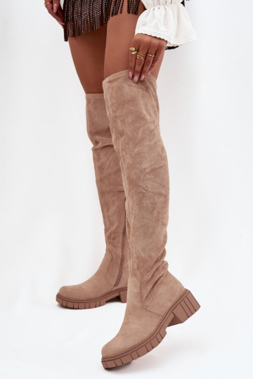 Damenstiefel oberhalb des Knies S.Barski HY42-122 Beige 2