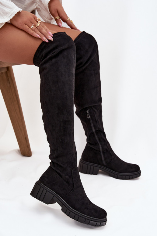 Damenstiefel oberhalb des Knies S.Barski HY42-122 schZuarze Farbe Damenstiefel oberhalb des Knies S.Barski HY42-122 schZuarze Farbe