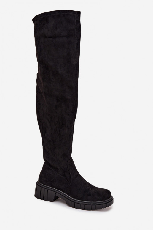 Damenstiefel oberhalb des Knies S.Barski HY42-122 schZuarze Farbe Damenstiefel oberhalb des Knies S.Barski HY42-122 schZuarze Farbe