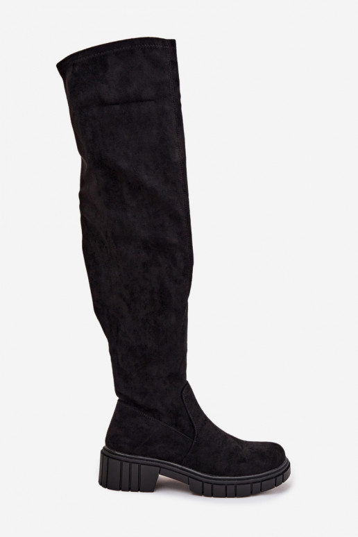 Damenstiefel oberhalb des Knies S.Barski HY42-122 schZuarze Farbe Damenstiefel oberhalb des Knies S.Barski HY42-122 schZuarze Farbe