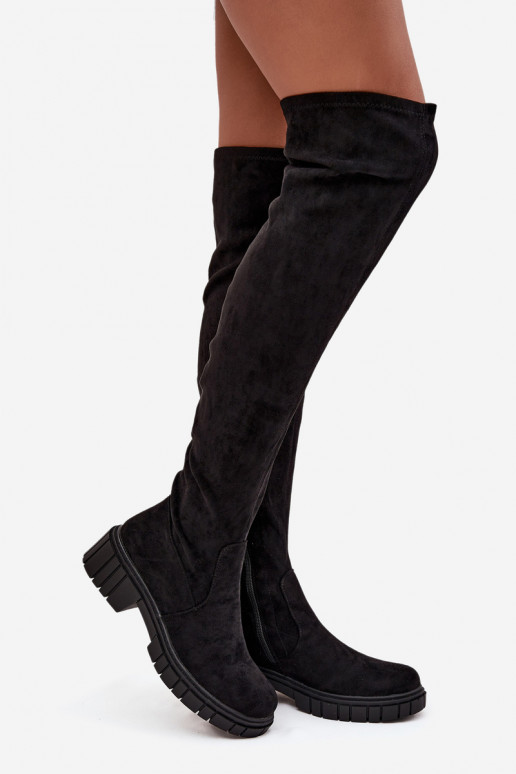 Damenstiefel oberhalb des Knies S.Barski HY42-122 schZuarze Farbe Damenstiefel oberhalb des Knies S.Barski HY42-122 schZuarze Farbe