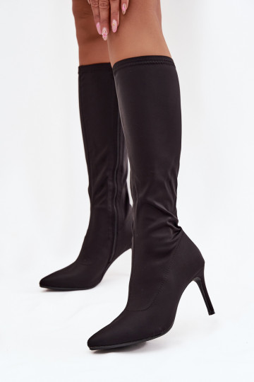 Damenstiefel mit dünnen Absätzen S.Barski HY52-513 schZuarze Farbe 2