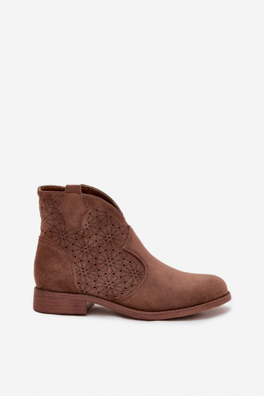 Damenstiefel mit breiten Absätzen S.Barski HY52-532 braune Farbe