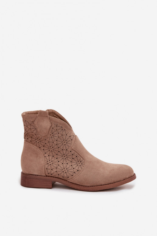 Damenstiefel mit breiten Absätzen S.Barski HY52-532 Beige