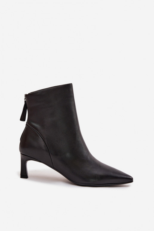 DamenstiefelErmöglichtturalnej Skóry mit Absätzen D&A CR52-661 schZuarze Farbe