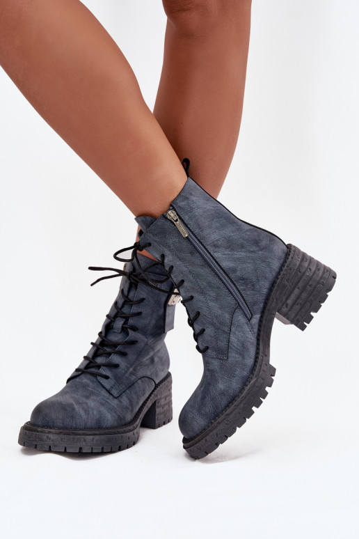 Haut Arbeitsstiefeletten Feminin Klocke Mit Dekorationen Detalem Artiker 57C0212 blaue Farbe Haut Arbeitsstiefeletten Feminin Klocke Mit Dekorationen Detalem Artiker 57C0212 blaue Farbe