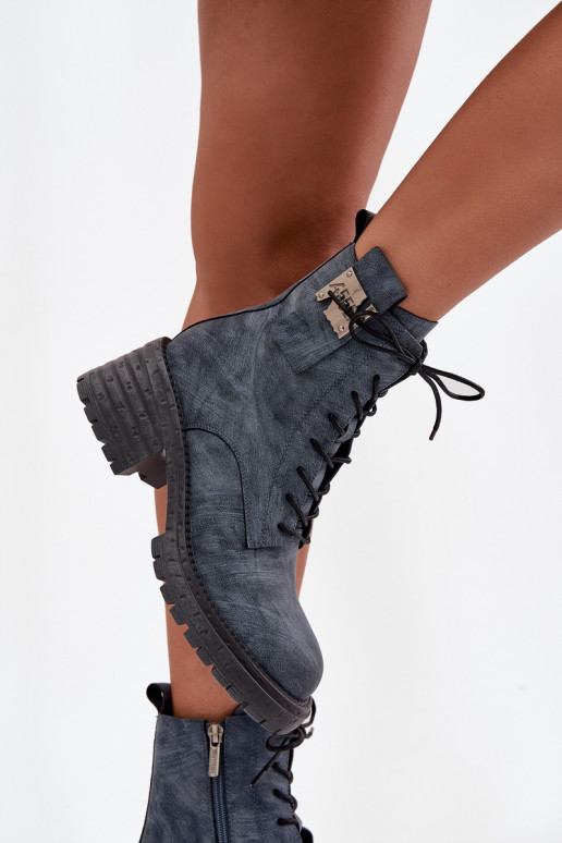 Haut Arbeitsstiefeletten Feminin Klocke Mit Dekorationen Detalem Artiker 57C0212 blaue Farbe Haut Arbeitsstiefeletten Feminin Klocke Mit Dekorationen Detalem Artiker 57C0212 blaue Farbe