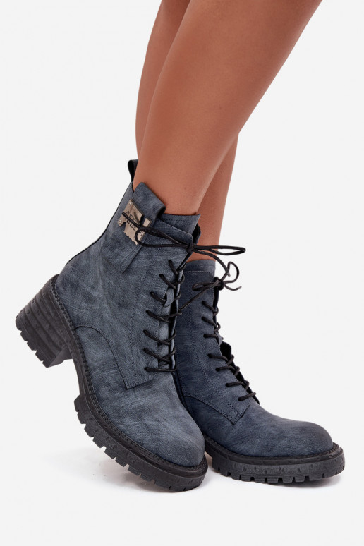 Haut Arbeitsstiefeletten Feminin Klocke Mit Dekorationen Detalem Artiker 57C0212 blaue Farbe Haut Arbeitsstiefeletten Feminin Klocke Mit Dekorationen Detalem Artiker 57C0212 blaue Farbe