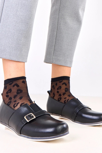Schwarze Halbstiefel für Frauen mit Leder-Innensohle, Klensi