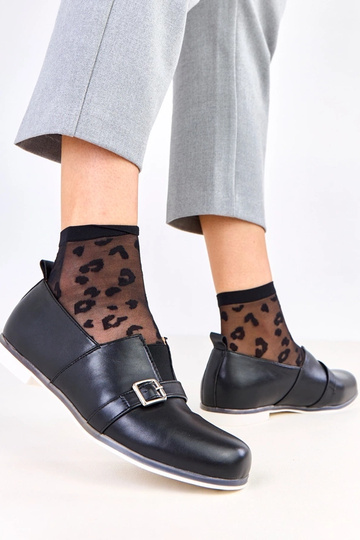 Schwarze Halbstiefel für Frauen mit Leder-Innensohle, Klensi 2