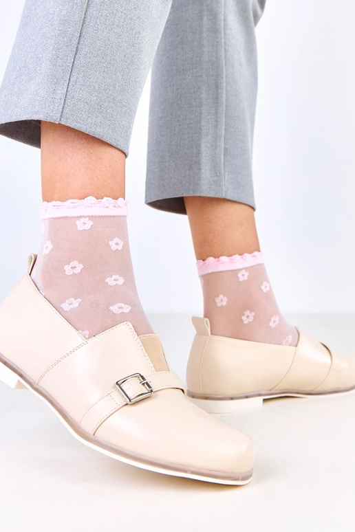 Beige Halbstiefel für Frauen mit...