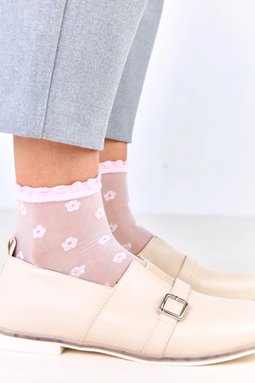 Beige Halbstiefel für Frauen mit Leder-Innensohle, Klensi 2