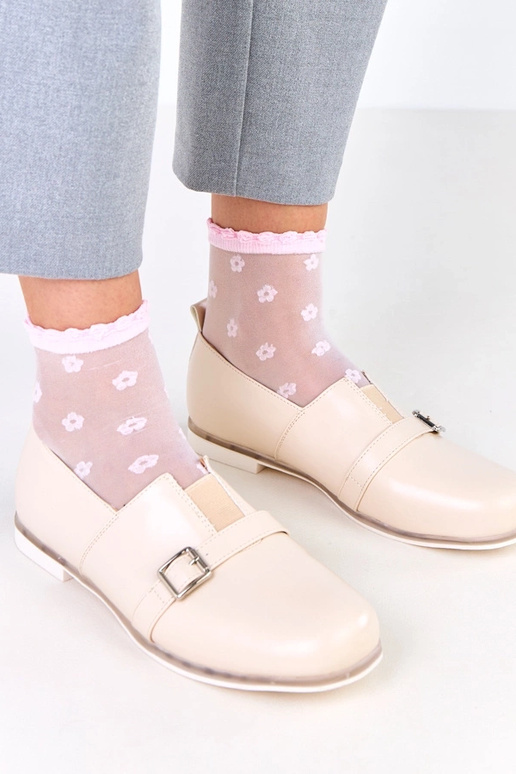 Beige Halbstiefel für Frauen mit...