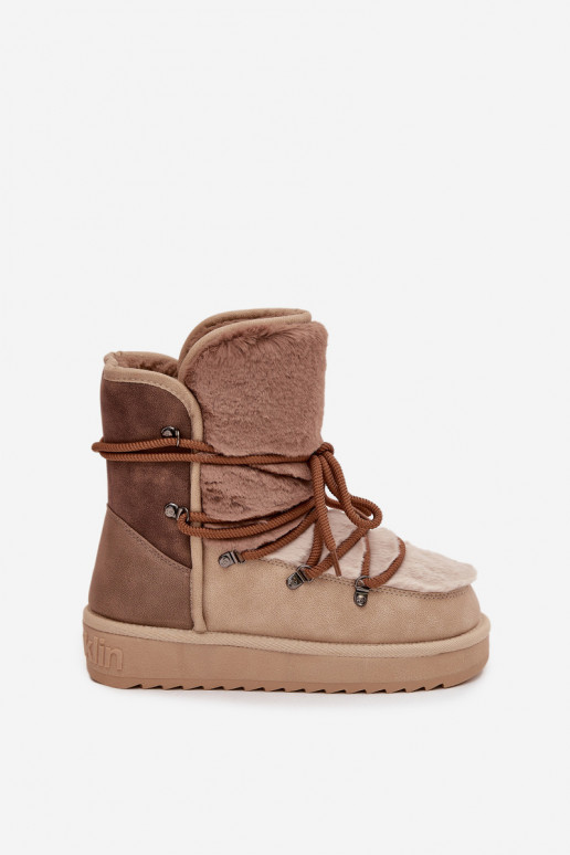 Schneestiefel Feminin mit Pelzmantel D.Franklin DFSH370012 Beige