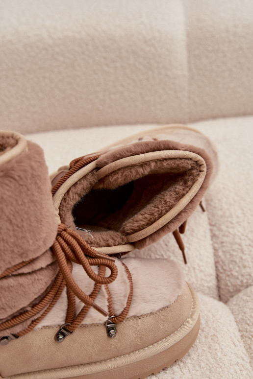 Schneestiefel Feminin mit Pelzmantel D.Franklin DFSH370012 Beige