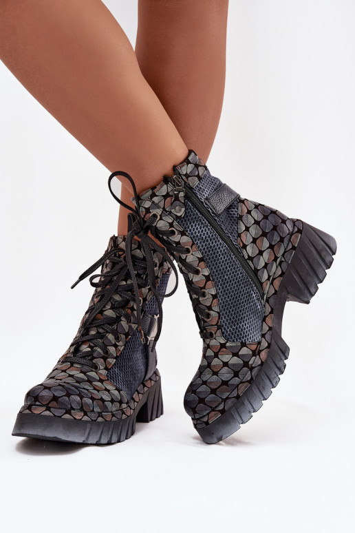 Haut Arbeitsstiefeletten Feminin Es mussciejka 07072-03 Verschiedene Farben