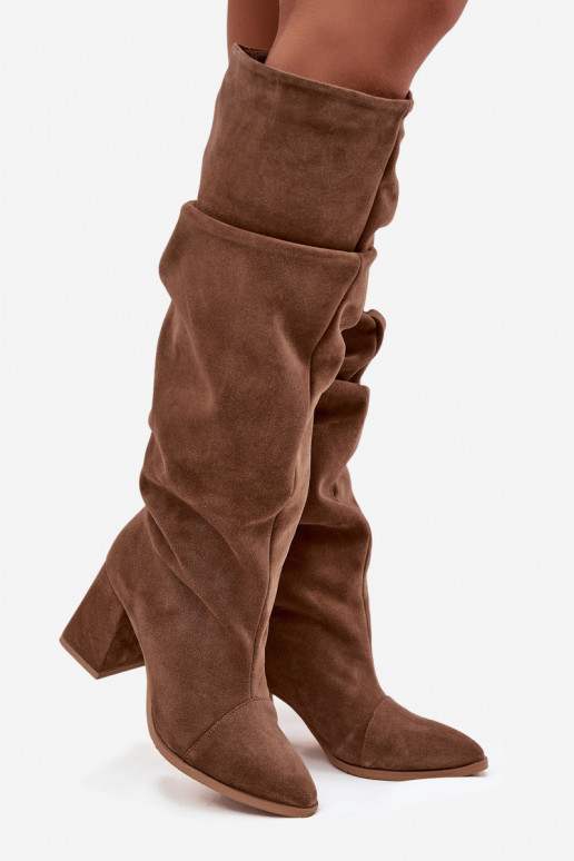 Faltig StiefelErmöglichtturalnego aus INildlederu mit Absätzen sich Zuarm laufen Zazoo 4228 braune Farbe