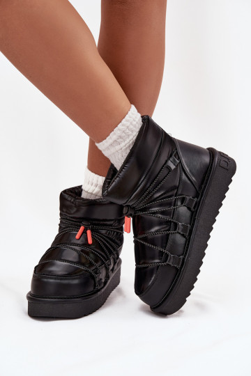 Damen Schneestiefel mit Plattform D.Franklin DFSH370020 schwarze Farbe