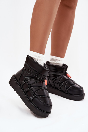 Schneestiefel Feminin mit einer Plattform D.Franklin DFSH370020 schZuarze Farbe 2