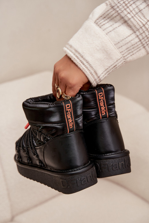 Schneestiefel Feminin mit einer Plattform D.Franklin DFSH370020 schZuarze Farbe