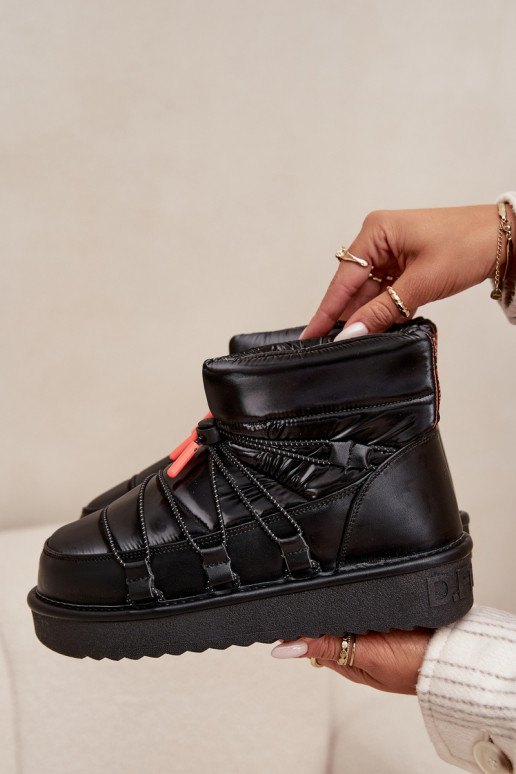 Schneestiefel Feminin mit einer Plattform D.Franklin DFSH370020 schZuarze Farbe