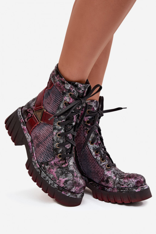 Haut Arbeitsstiefeletten Feminin Es mussciejka 07072-23 Burgund