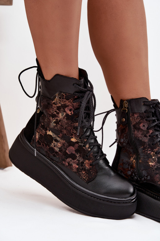 Haut Stiefel mit einer Plattform Es mussciejka 07086-01 schZuarze Farbe Haut Stiefel mit einer Plattform Es mussciejka 07086-01 schZuarze Farbe