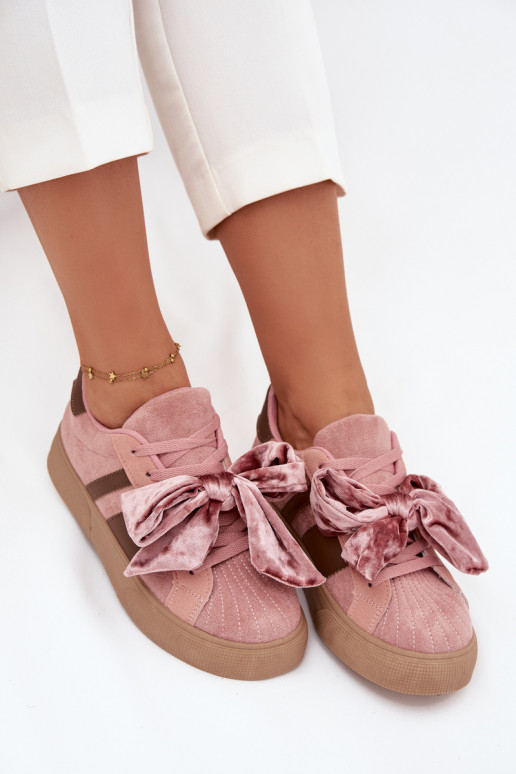 Damen Sportliche Schuhe mit Samt-Schleife, rosa, Ashlyn Damen Sportliche Schuhe mit Samt-Schleife, rosa, Ashlyn