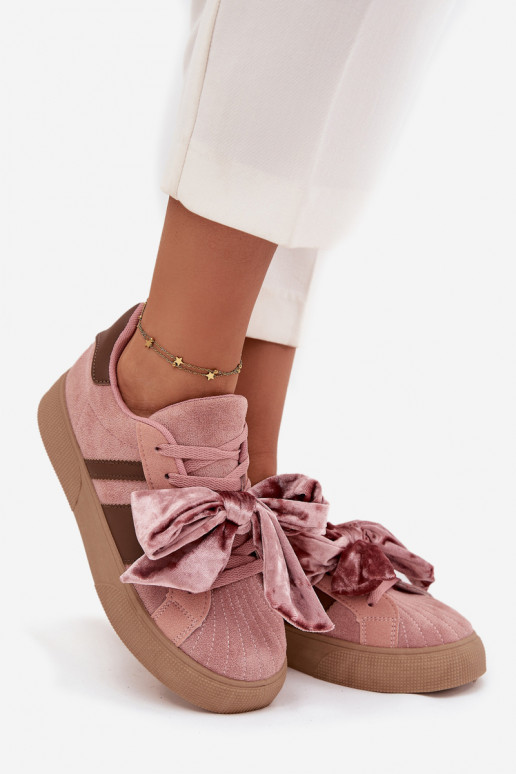 Damen Sportliche Schuhe mit Samt-Schleife, rosa, Ashlyn Damen Sportliche Schuhe mit Samt-Schleife, rosa, Ashlyn
