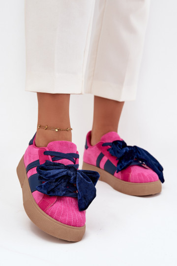 Damen Sportliche Schuhe mit Samt-Schleife, rosa, Ashlyn 2