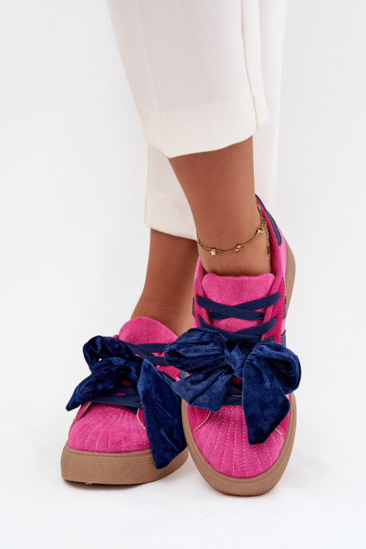 Damen Sportliche Schuhe mit Samt-Schleife, rosa, Ashlyn Damen Sportliche Schuhe mit Samt-Schleife, rosa, Ashlyn