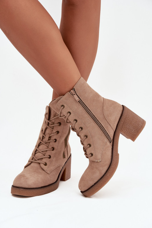sich Zuarm laufen Damenstiefel Mit einer Spitze und Reißverschlüsseami Beige Paressa